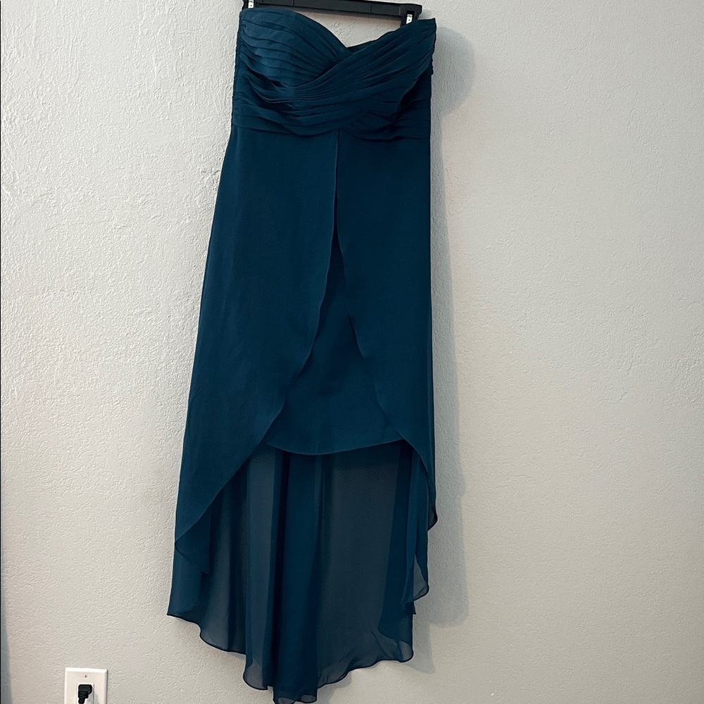 David's Bridal Teal Dress Hi/Low Style Size 8